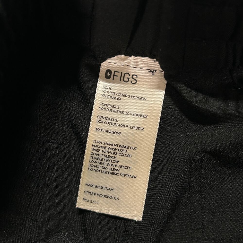 FIGS Zamora Jogger Scrub Pants Black medical work womens size XS - Picture 3 of 7